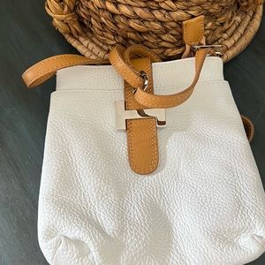 Italian Leather Crossbody in white